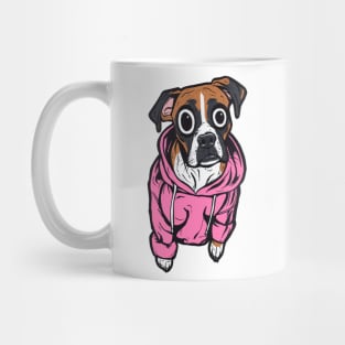 Boxer Dog Pink Hoodie Mug